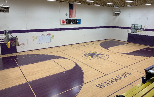 Gym Floor with purple