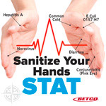 Sanitize your hands stats poster Acute care