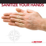 Sanitizing hands poster
